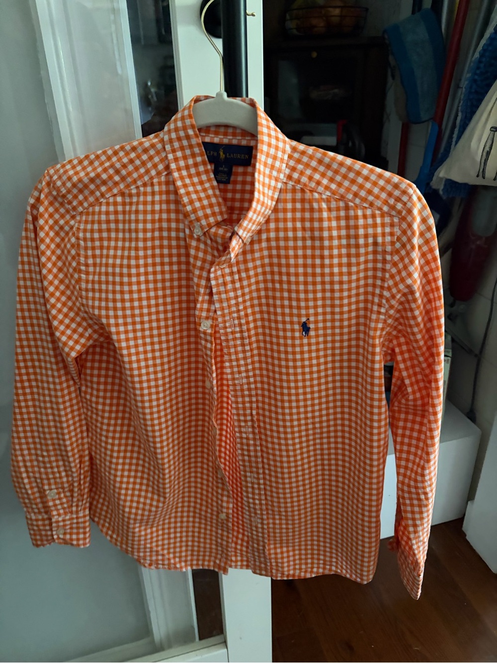 Polo by Ralph Lauren Orange Gingham Button-Down Shirt